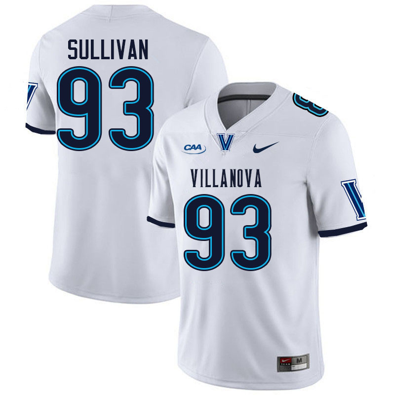 Villanova Wildcats #93 Nate Sullivan College Football Jerseys Stitched-White